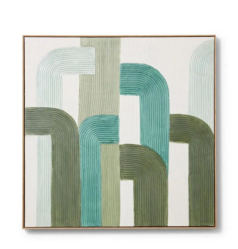 BELLO GREEN HAND PAINTED WALL ART