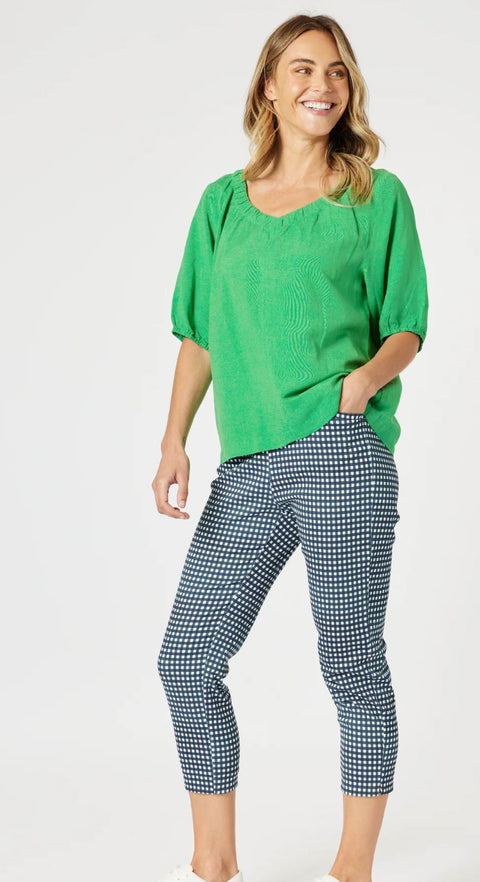 GORDON SMITH Lino V Neck Top Elm