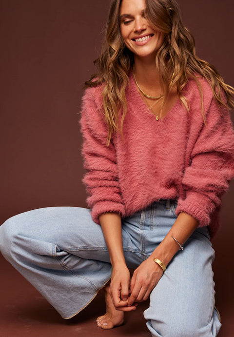 CARTEL AND WILLOW Emmie Sweater Berry