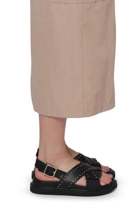 NUDE FOOTWEAR - Loddie Sandal - Black/ Gold Stud