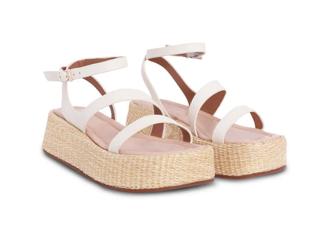 SKIN FOOTWEAR Porto White Sandal 5cm Heel
