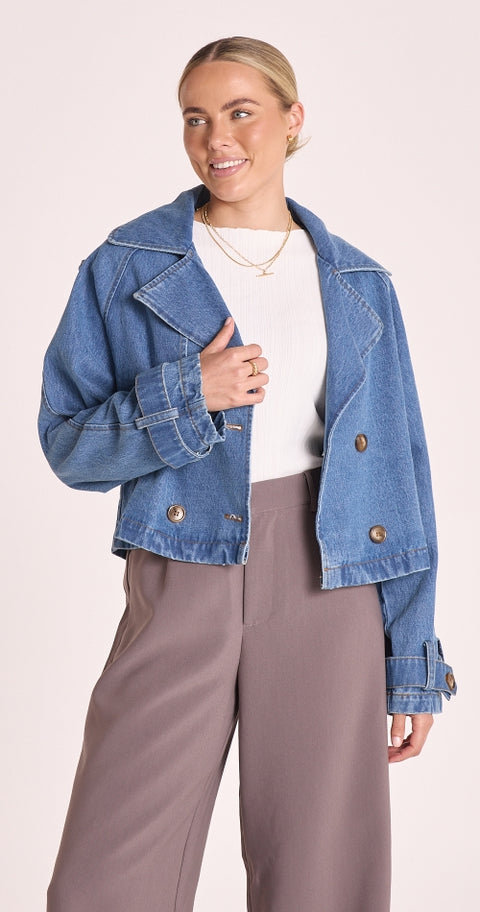FEATHER AND NOISE Alexa Denim Trench