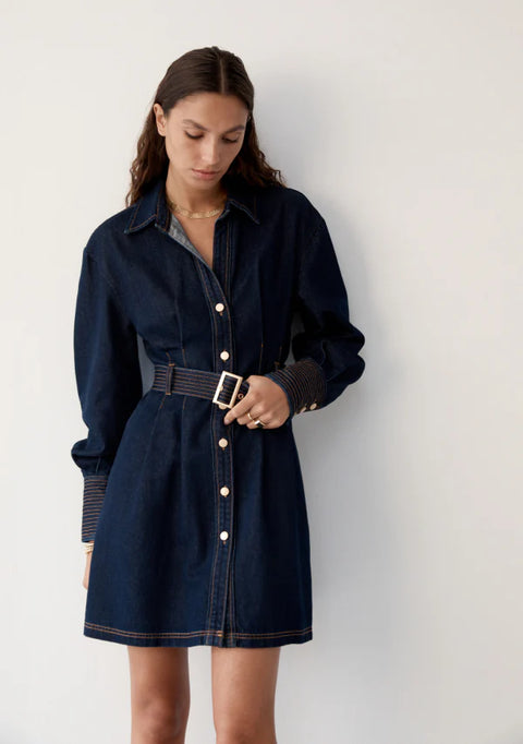 MOS The Label Sia Denim Mini Dress Denim