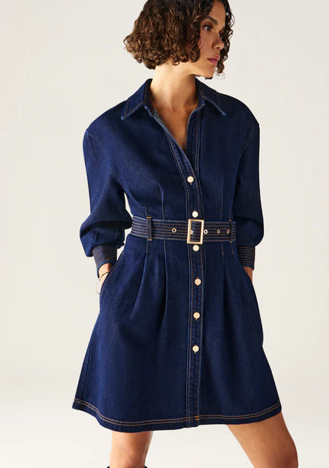 MOS The Label Sia Denim Mini Dress Denim