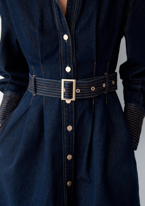 MOS The Label Sia Denim Mini Dress Denim