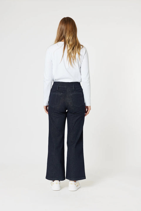 Gordon Smith Hudson High Rise Wide Leg Jean Dark Denim
