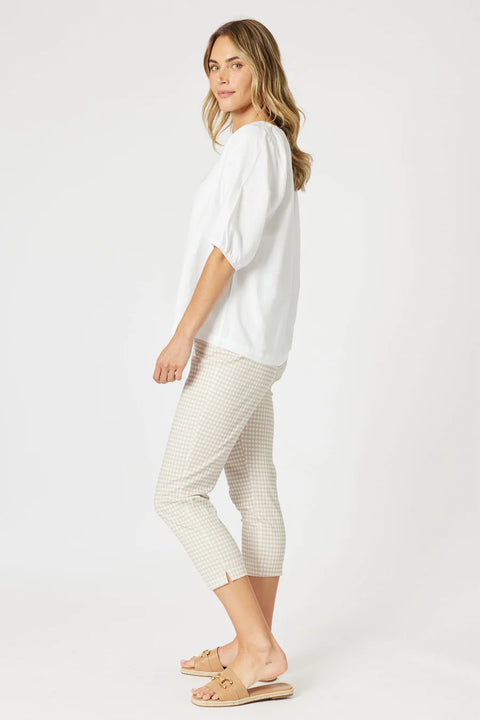 GORDON SMITH Lino V Neck Top White