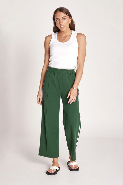 FEATHER AND NOISE Noah Cropped Pant Green Stripe