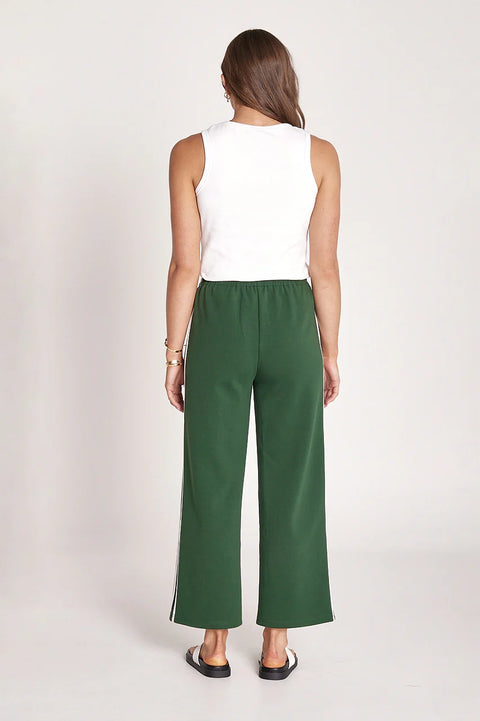 FEATHER AND NOISE Noah Cropped Pant Green Stripe