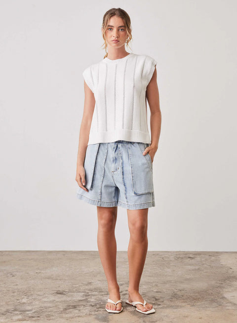 ESMAEE Pioneer Knit Tank White