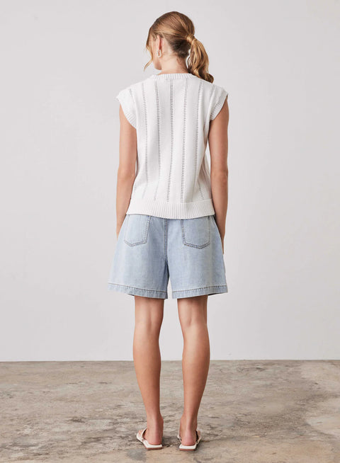 ESMAEE Pioneer Knit Tank White