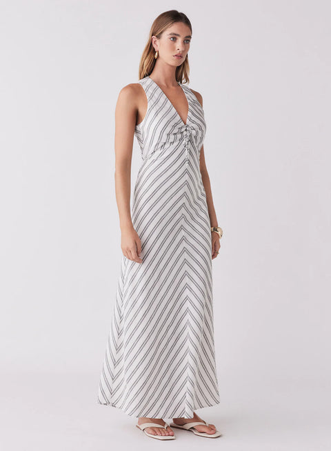 ESMAEE Nautical Stripe Dress Indigo White Stripe