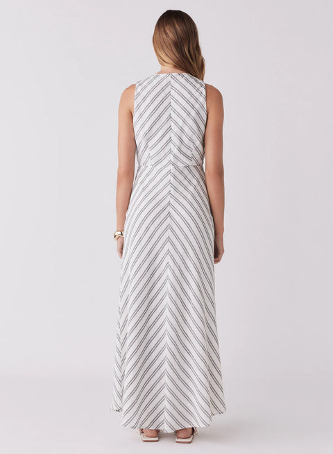 ESMAEE Nautical Stripe Dress Indigo White Stripe
