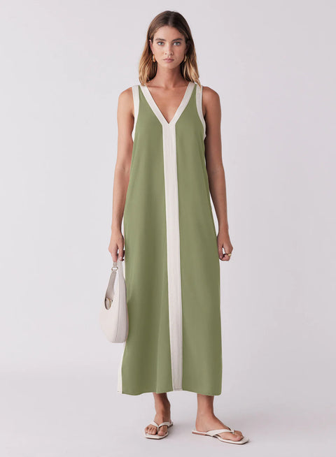 ESMAEE Monochrome Dress Sage/Cream