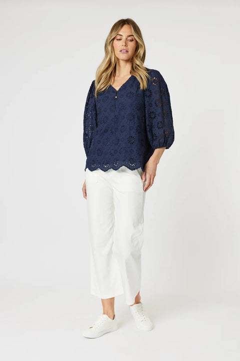GORDON SMITH Jasmine Top Navy