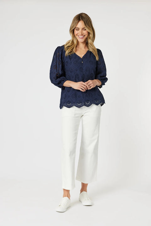 GORDON SMITH Jasmine Top Navy