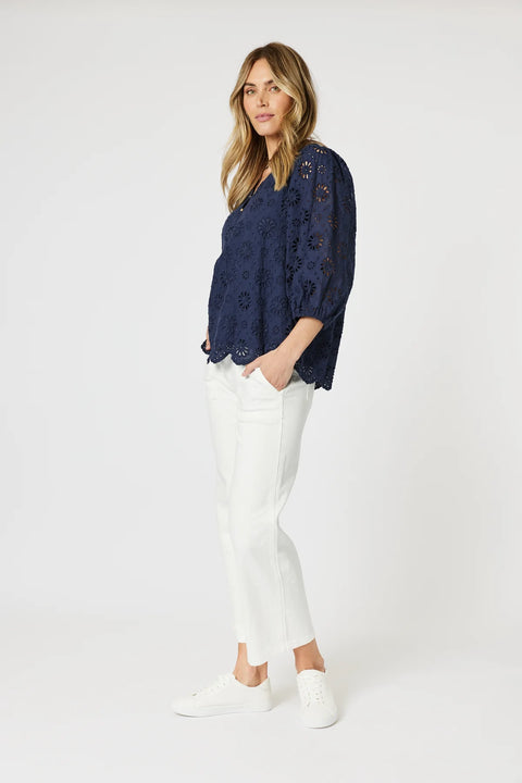 GORDON SMITH Jasmine Top Navy
