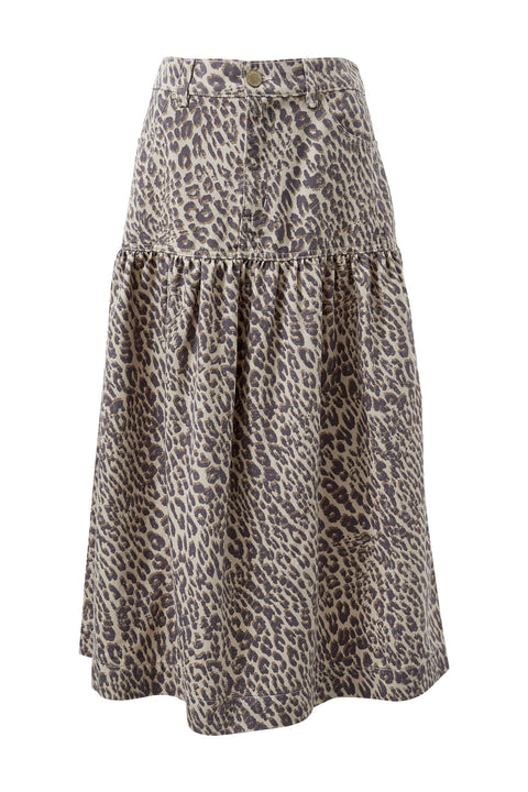CERES LIFE Drop Waist Denim Midi Skirt
