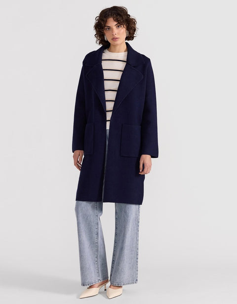 STAPLE THR LABEL Hunter Coatigan Navy