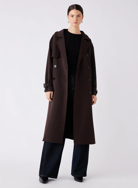 ESMAEE Avenue Trench Coat Chocolate