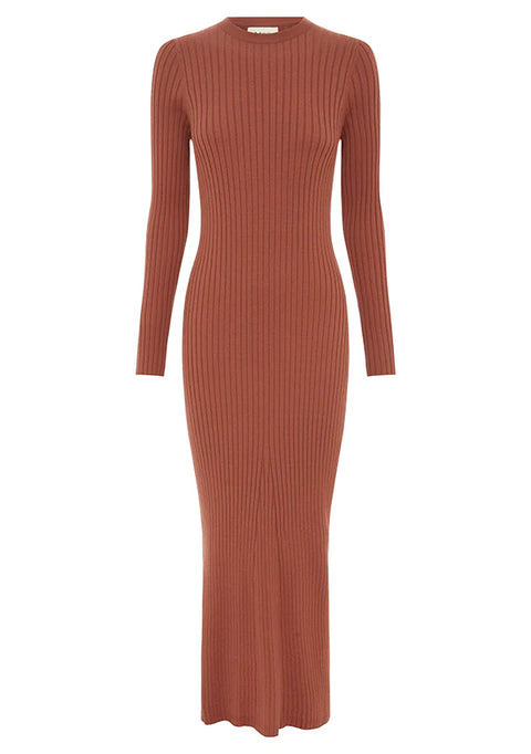 MOS THE LABEL Wistful Knit Midi Dress Auburn  MOS THE LABEL  Klou Boutique