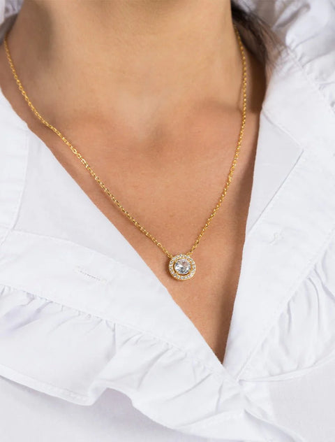 ZJOOSH Lucienne White Crystal Surround Pendant ZJOOSH Klou Boutique