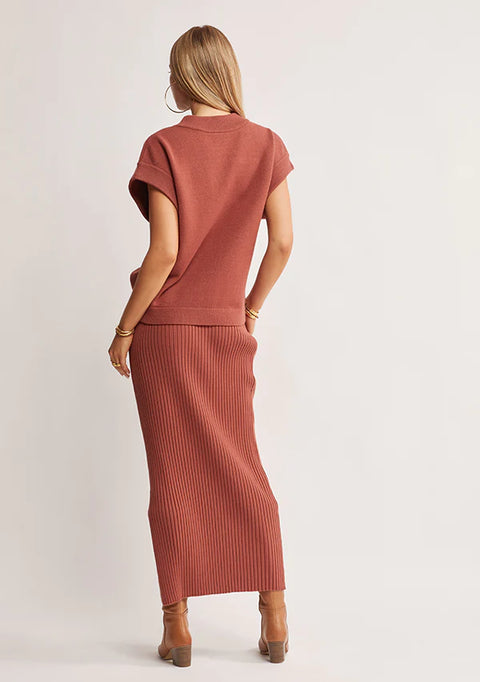 MOS THE LABEL Wistful Knit Vest Auburn MOS THE LABEL Klou Boutique