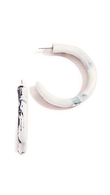 Medium Liquid Hoop Earrings- Silver – Dinosaur Designs US