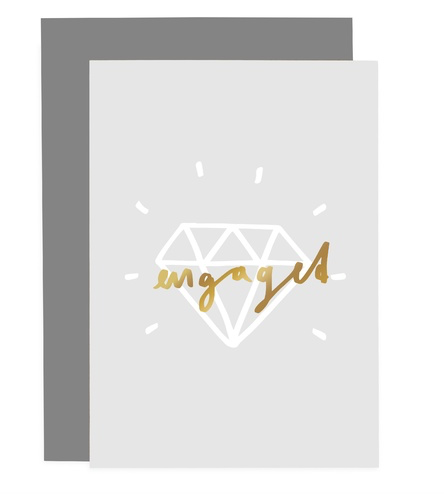 Engaged Blush Grey Card - The Cardy Club The Cardy Club Card Klou Boutique