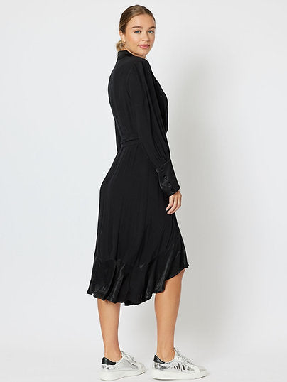 HAMMOCK AND VINE Tuxedo Satin Wrap Dress Hammock and Vine Klou Boutique