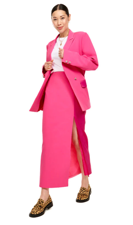 NEVERFULLY DRESSED Pink Maxi Split Skirt NEVER FULLY DRESSED Klou Boutique