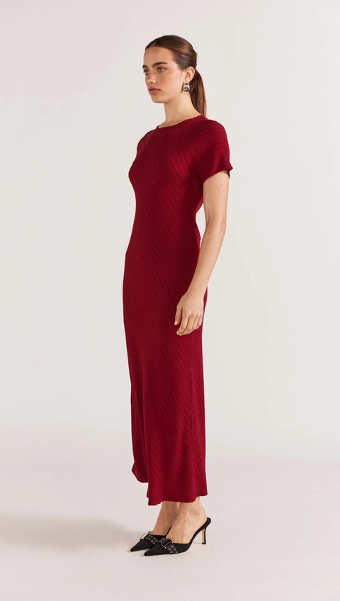 STAPLE THE LABEL Gillian Bias Maxi Dress Red