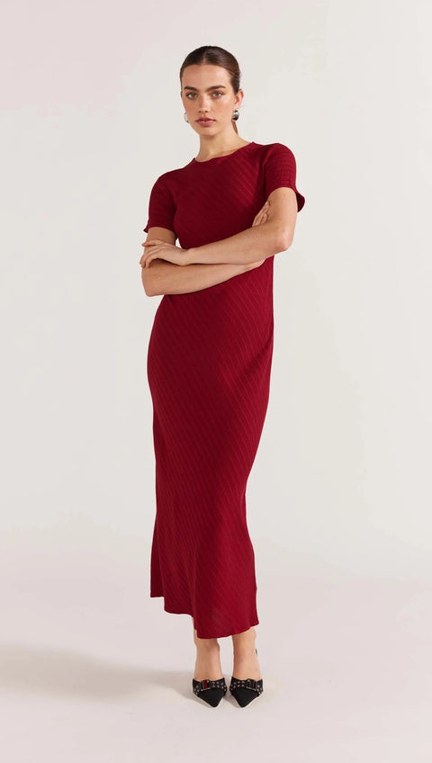 STAPLE THE LABEL Gillian Bias Maxi Dress Red