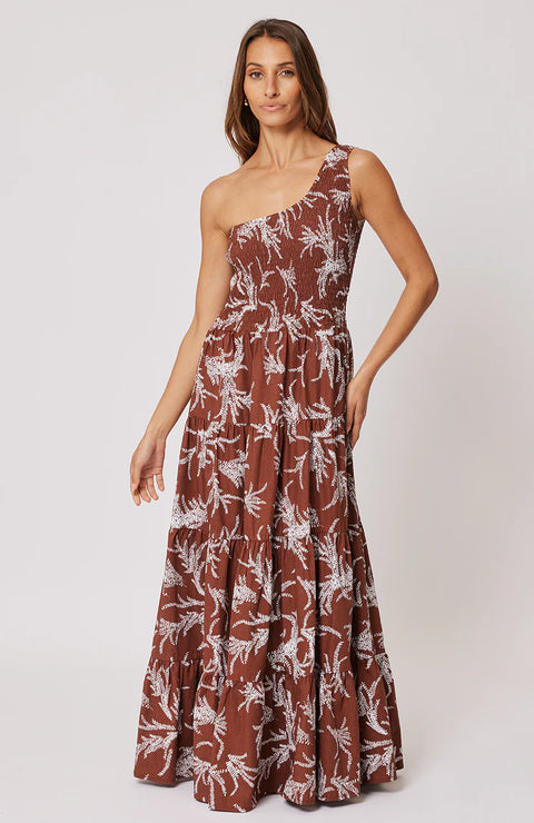 CARTEL AND WILLOW Fleur Maxi Dress Cocoa Leaf
