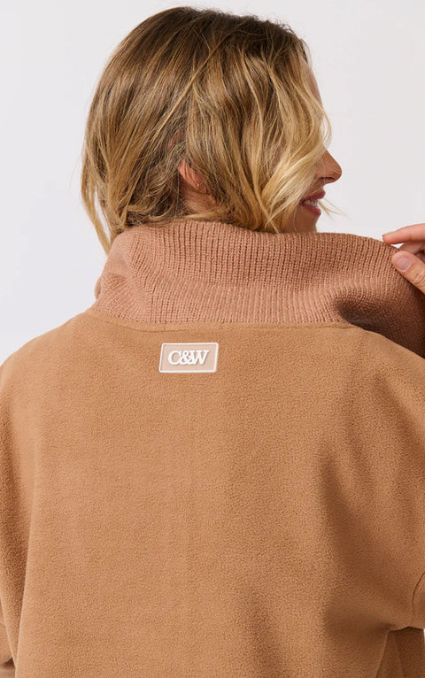 CARTEL AND WILLOW Nova Half Zip Sweater Toffee