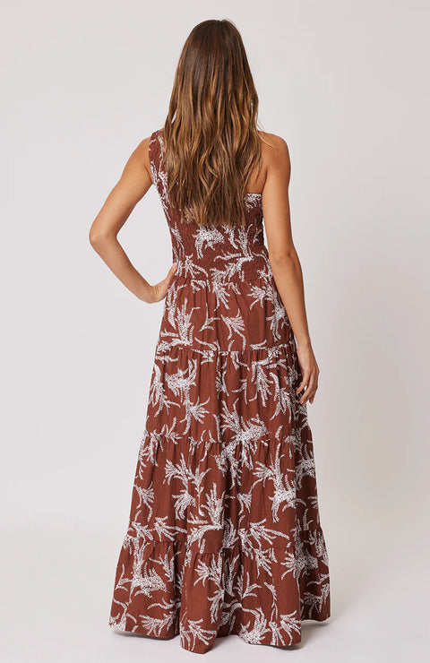 CARTEL AND WILLOW Fleur Maxi Dress Cocoa Leaf