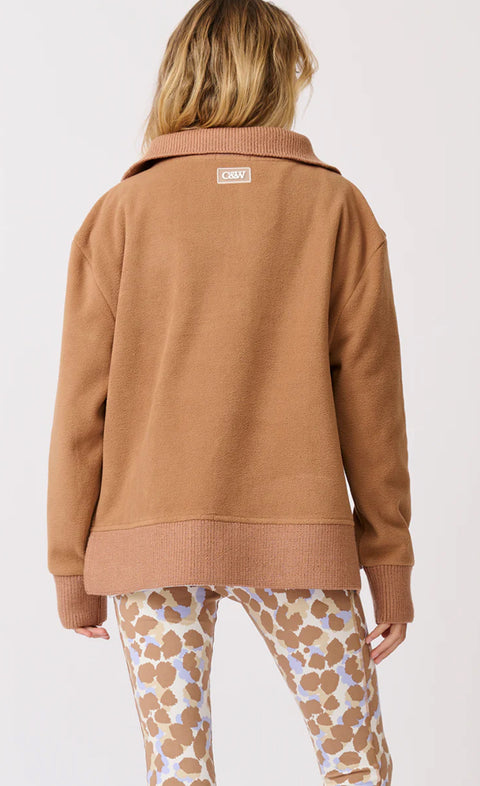 CARTEL AND WILLOW Nova Half Zip Sweater Toffee