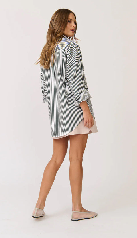 CARTEL AND WILLOW Tammy Shirt Slate Stripe