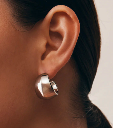 GIMME Piper Chunky Hoop Earrings Silver