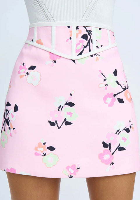 BY JOHNNY Floral Romance Mini Skirt Pink Multi