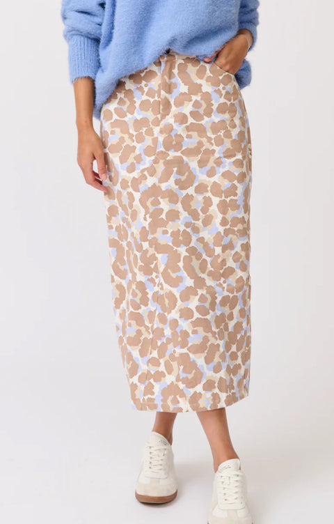 CARTEL AND WILLOW Abbie Skirt - Toffee Leopard