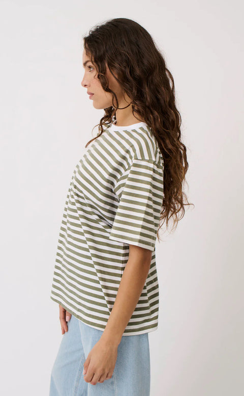 CARTEL AND WILLOW Sophie Tee Palm Stripe