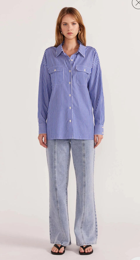 STAPLE THE LABEL  Petra Shirt Blue Stripe