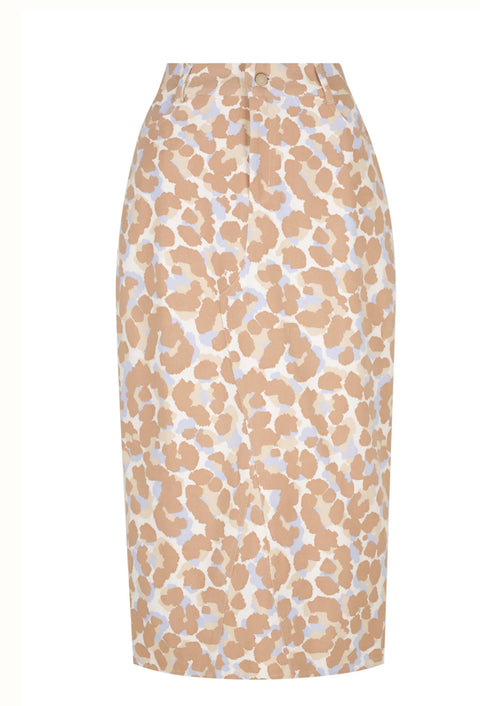 CARTEL AND WILLOW Abbie Skirt - Toffee Leopard