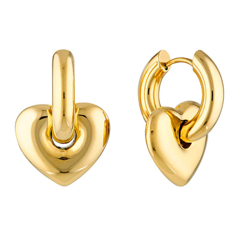 GIMME Lisa Puffy Heart Earrings Gold