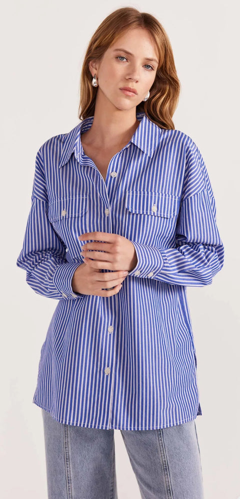 STAPLE THE LABEL  Petra Shirt Blue Stripe