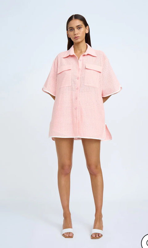 BY JOHNNY Serena Pocket Sun Shirt Dusty Pink
