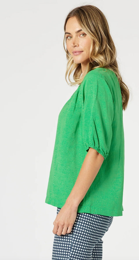 GORDON SMITH Lino V Neck Top Elm