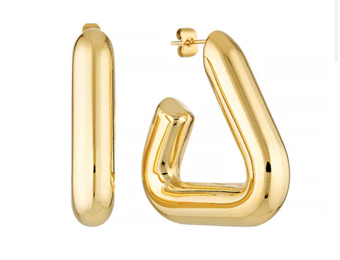 GIMME Eliza Triangle Hoop Earrings Gold