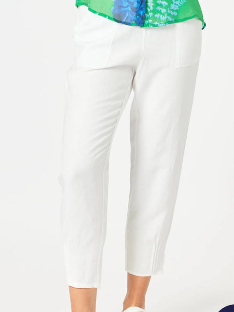 GORDON SMITH Sarah Linen Pleat Pant White